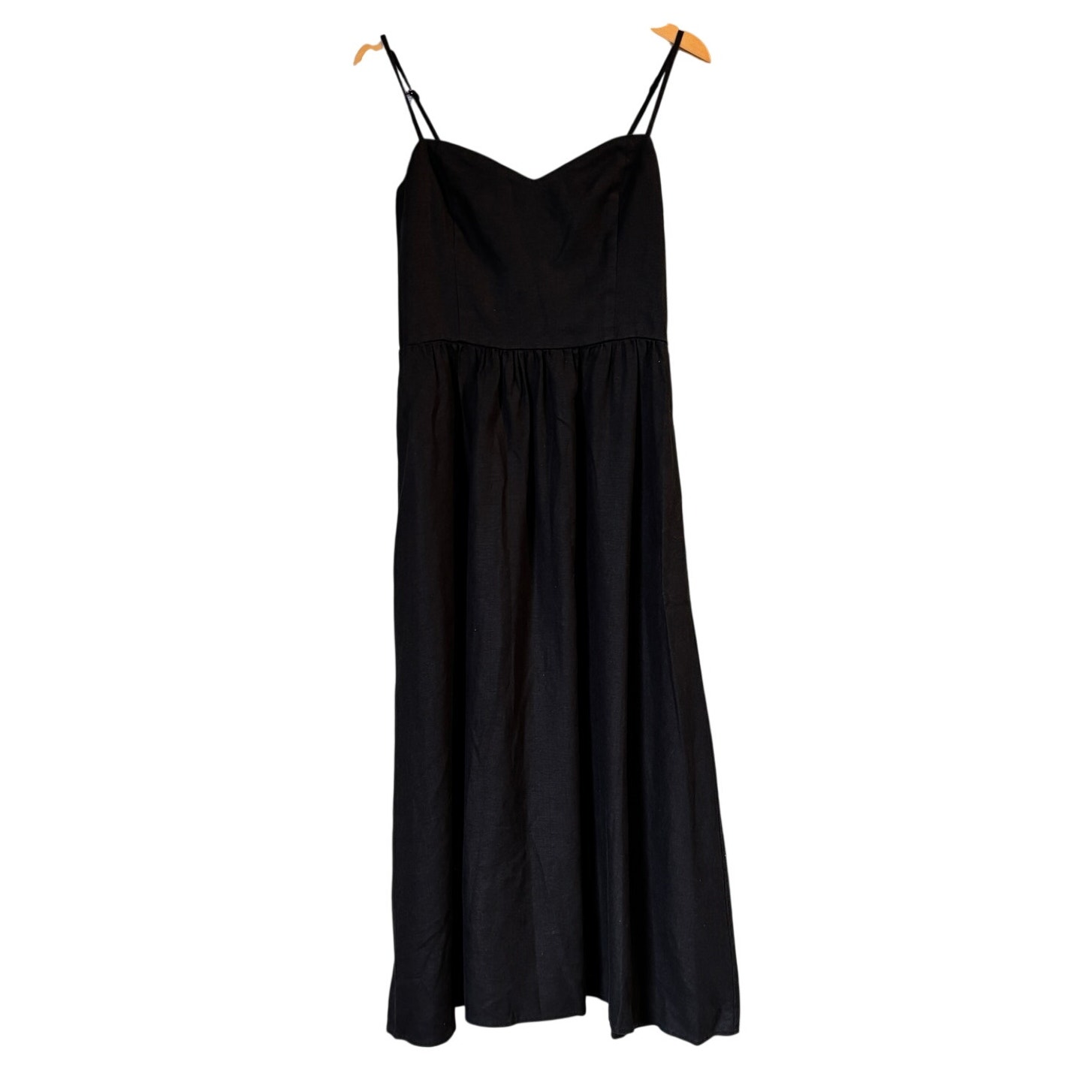 Reformation Zander Linen Sweetheart Midi Dress Women's 10 Summer Minimalist